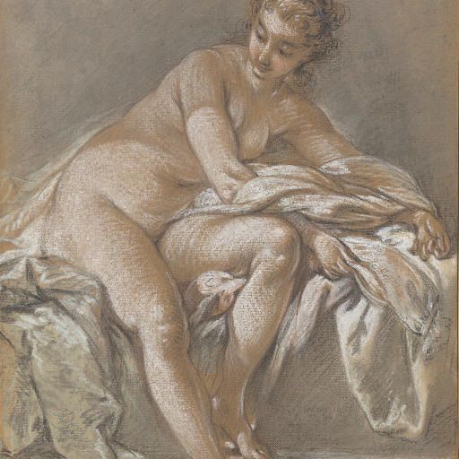 François Boucher — Обнаженная сидящая женщина