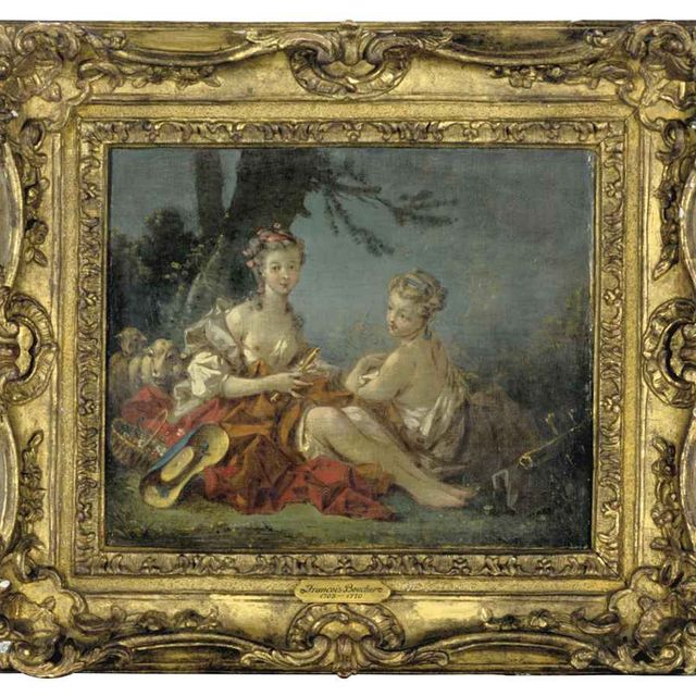 François Boucher — Пара пастушек в буколической обстановке