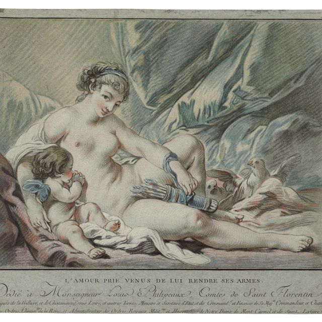François Boucher — Любовь, как Венера Луиская, встречается с оружием в руках