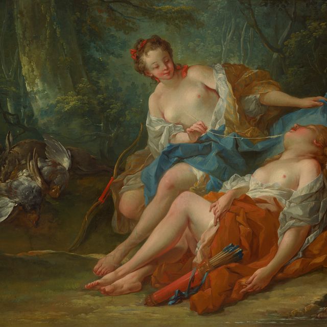 François Boucher — Две нимфы в лесной беседке