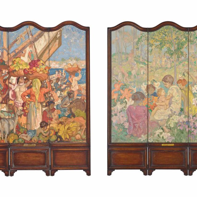 Frank Brangwyn — Восточный рынок (оборотная сторона); а детям - цветы (оборотная сторона)