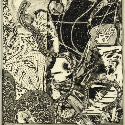 Frank Stella — Гравюра "Лебедь" IX, из серии "Лебединая гравюра" (A. 161)