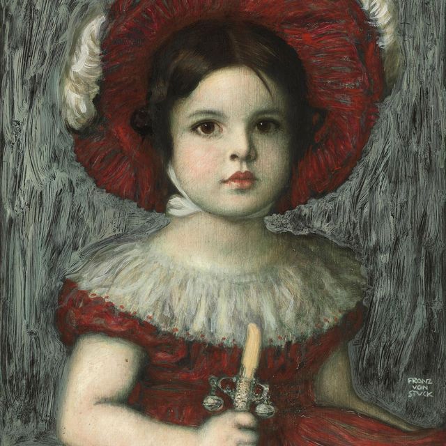 Franz von Stuck — Дочь художника Мэри в красной шляпке