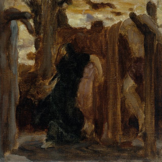 Frederic Leighton — Рицпа, цветной набросок