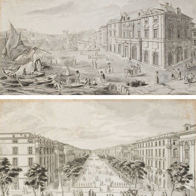 French School — Улица Пьера Пюже в Марселе; и отель-де-Виль-де-Марсель