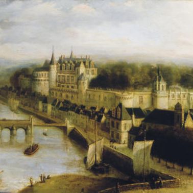 French School — Панорамный вид на замок Амбуаз, Франция