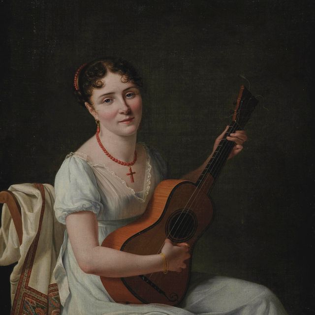 French School — Дама, играющая на гитаре