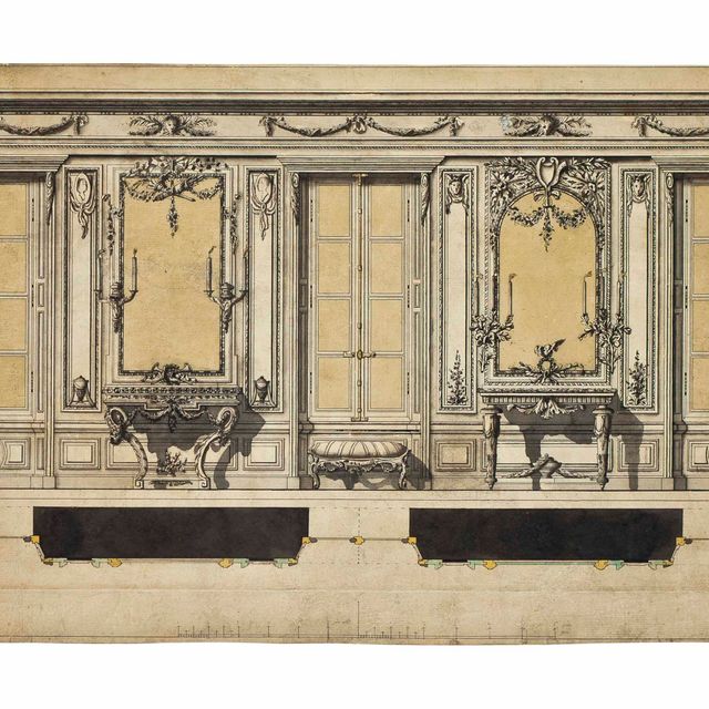 French School — Дизайн стены в элегантном салоне