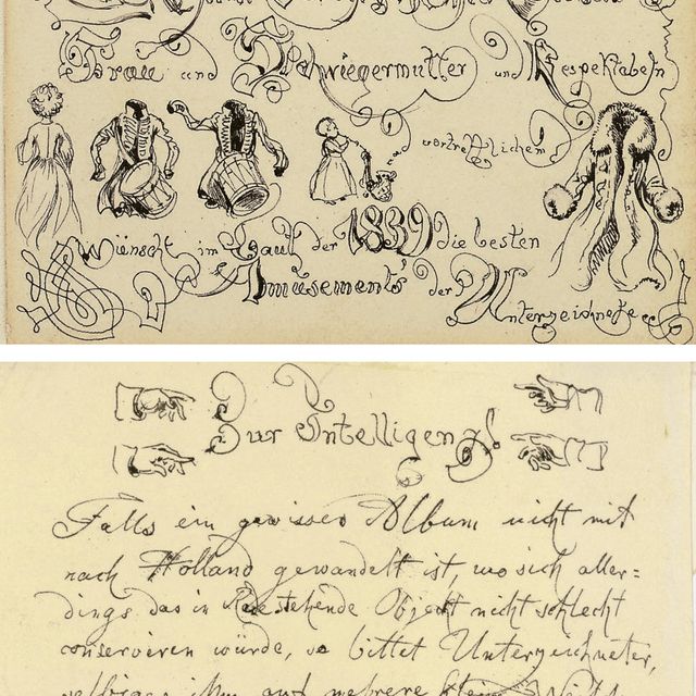 Friedrich — Поздравительная открытка 1839 года