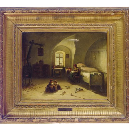 Friedrich — Дети играют со своей мамой и котенком в интерьере
