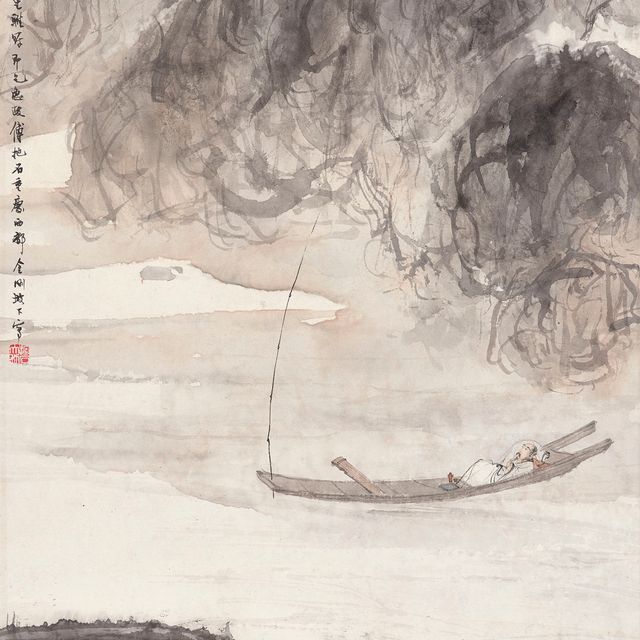 Fu Baoshi — Ученый отдыхает на лодке