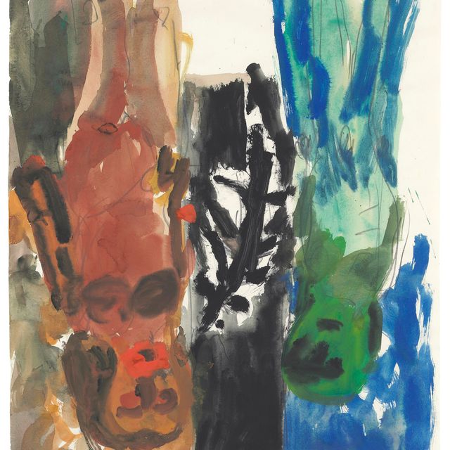 Georg Baselitz — Без названия (Красная мать с ребенком)