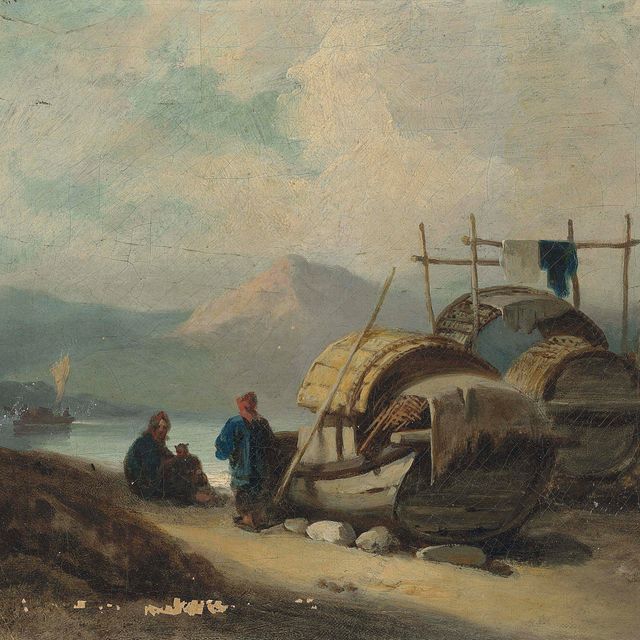 George Chinnery — Лодки-танки на берегу, Макао