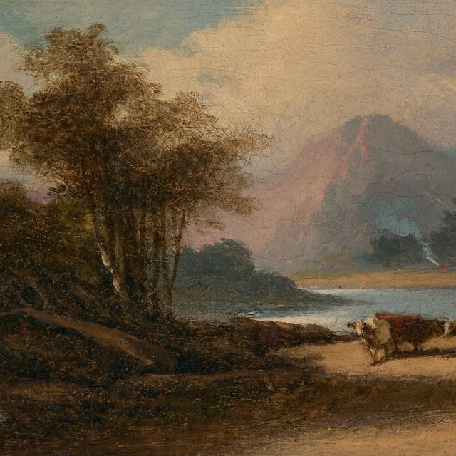 George Chinnery — Пейзаж в Макао с пастухом на берегу озера