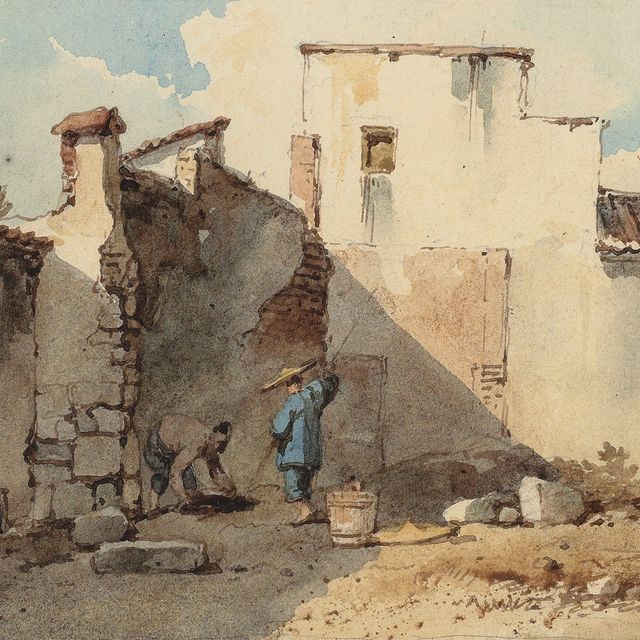 George Chinnery — Китайские рабочие за работой, Макао
