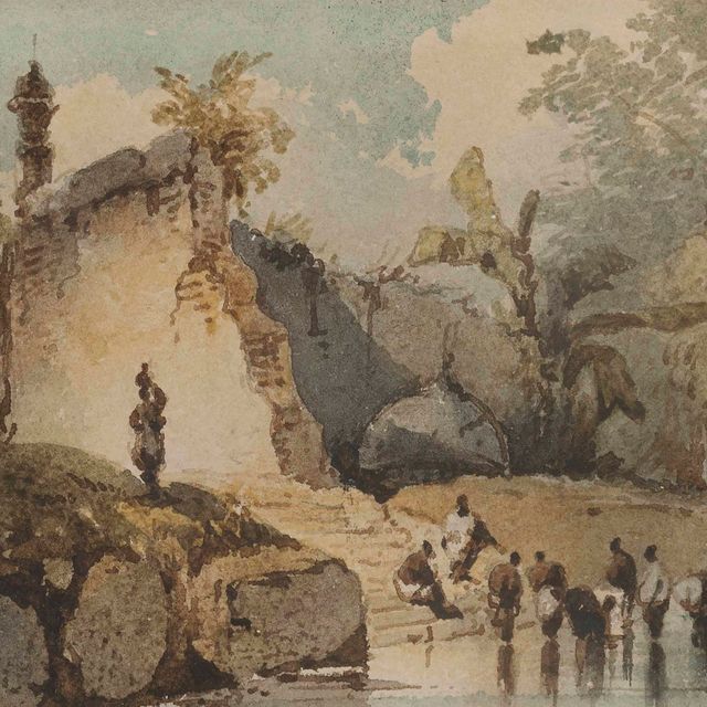 George Chinnery — Разрушенный храм с упавшим куполом, Бенгалия