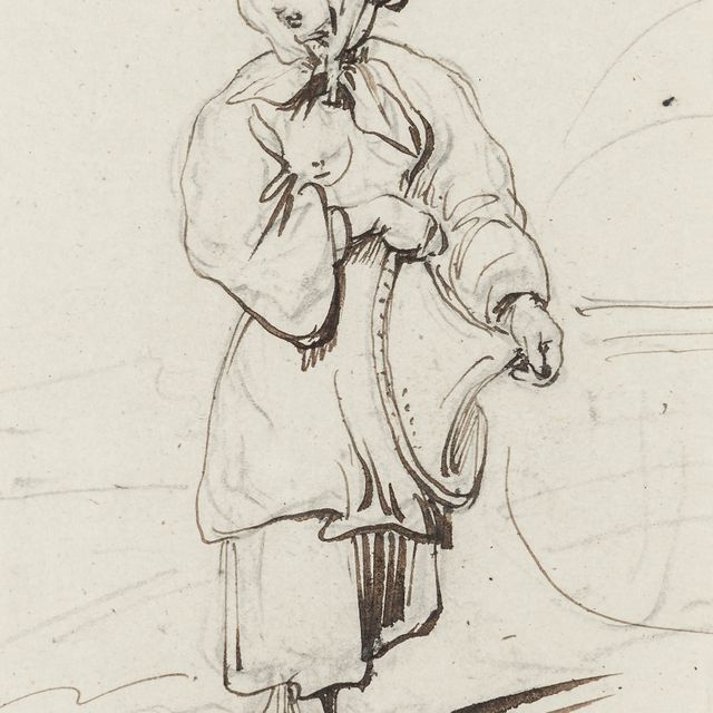 George Chinnery — Девушка-танка на берегу