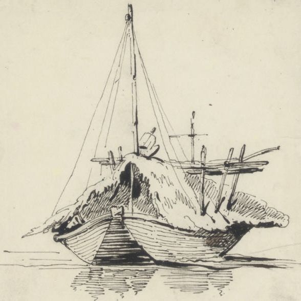 George Chinnery — Исследование лодки на Хугли