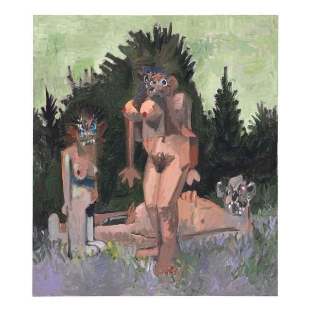 George Condo — Три фигуры в саду