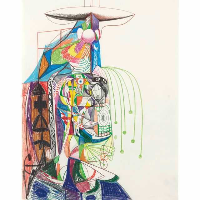 George Condo — Разноцветный абстрактный портрет