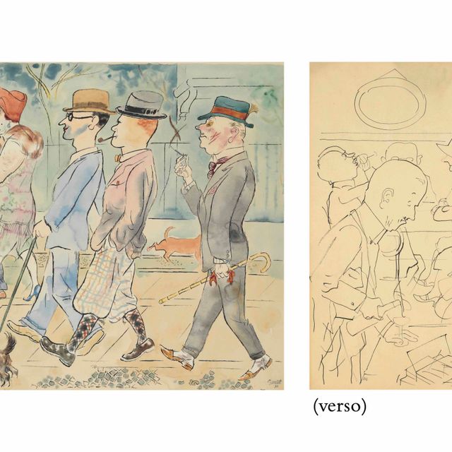 George Grosz — Берлинская набережная ( справа ); кафе "Хауссен" ( слева )