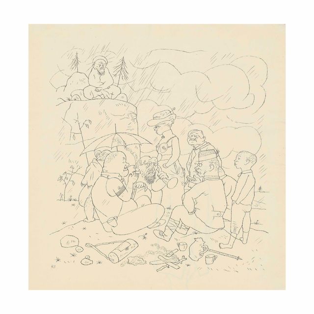 George Grosz — Немецкий флаг (справа); Без названия (сзади)