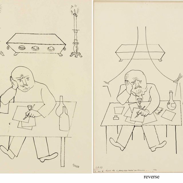 George Grosz — Дихтер и Шрайбтиш ( спереди и сзади )