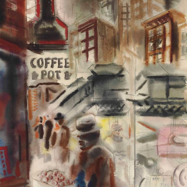 George Grosz — Уличная сцена, Нью-Йорк