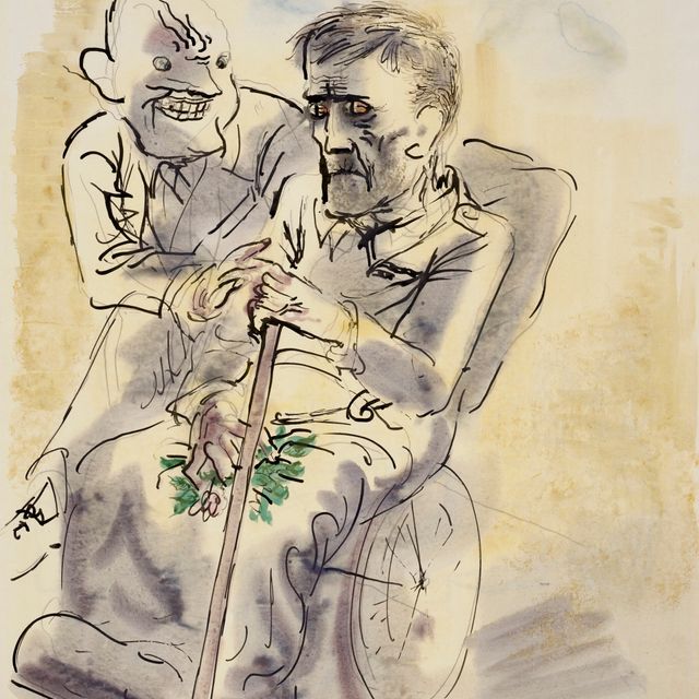 George Grosz — Пациент (справа); Два солдата (сзади)