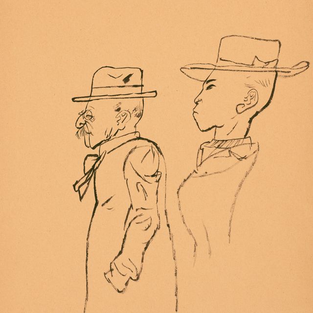 George Grosz — Прохожий, Париж (справа); жандарм (сзади)