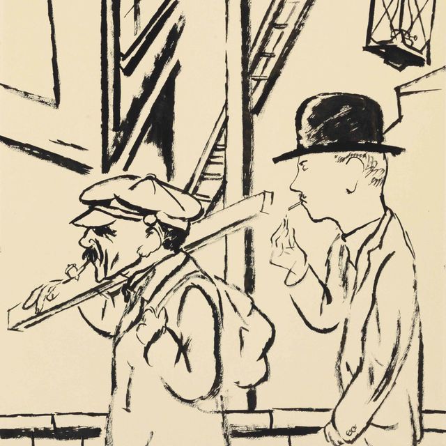 George Grosz — Фейерабенд ( справа ); Цухтхаус ( сзади )