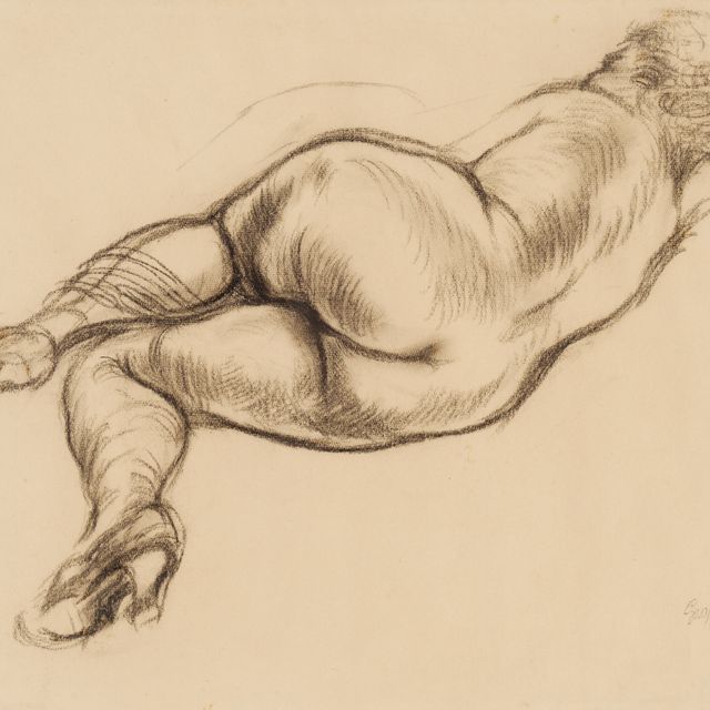 George Grosz — Лежащая обнаженная Женщина