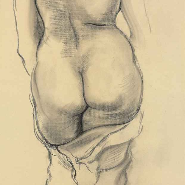 George Grosz — Стоящая обнаженная женщина сзади