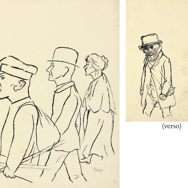 George Grosz — Штрассензене, Берлин ( справа ); Ландштрайхер ( слева )
