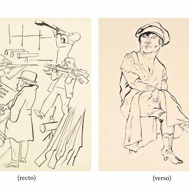 George Grosz — Официантка (спереди) и сидящая женщина (сзади)
