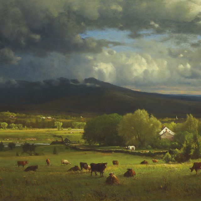 George Inness — Закат на реке