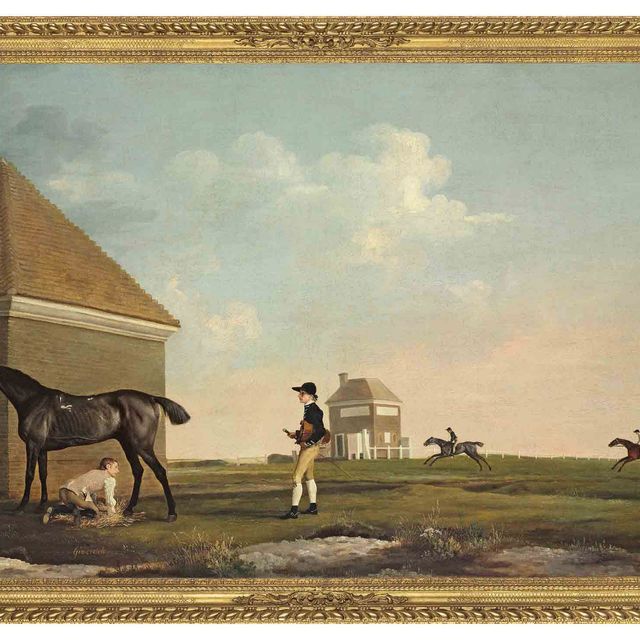 George Stubbs — Аттракцион на Ньюмаркет-Хит с тренером, жокеем и конюхом