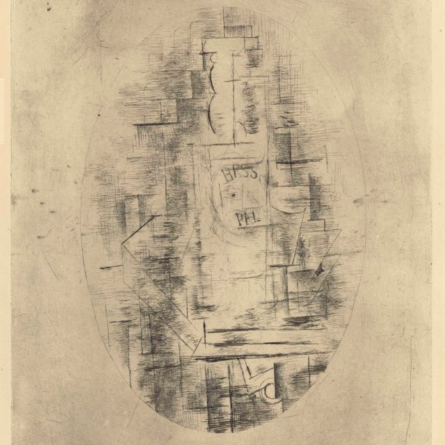 Georges Braque — Приятель (Бутыль для баса и вина за одним столом)