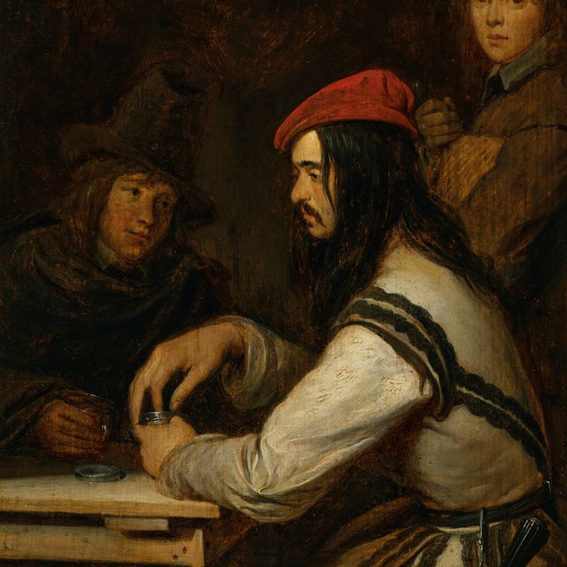 Gérard — Трое мужчин в таверне, один нюхает табак