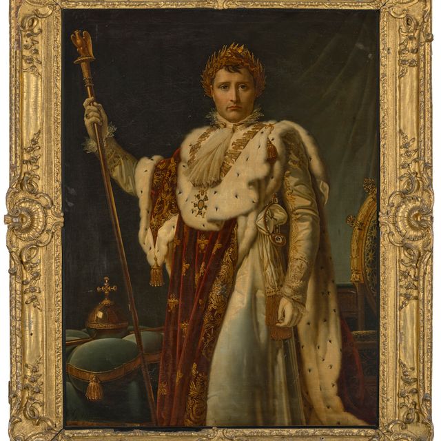 Gérard — Портрет Наполеона Бонапарта (1769-1821), императора Франции, в три четверти роста, в коронационном облачении