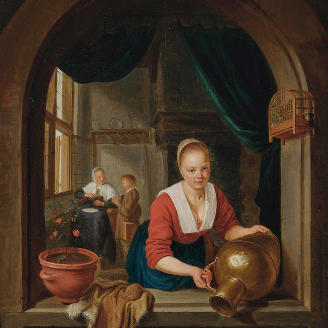 Gerrit Dou — Дама у окна