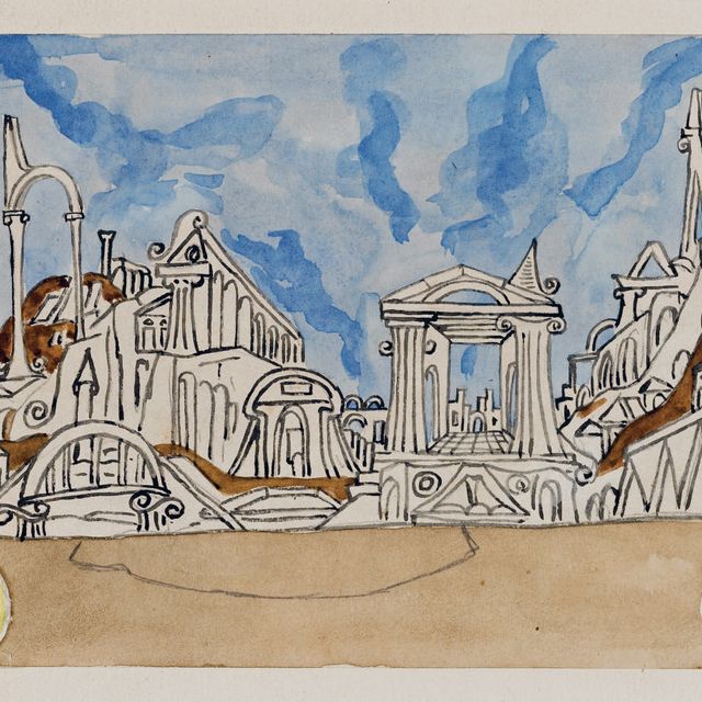 Giorgio de Chirico — Боццетто на Анфионе (латераль кинта)