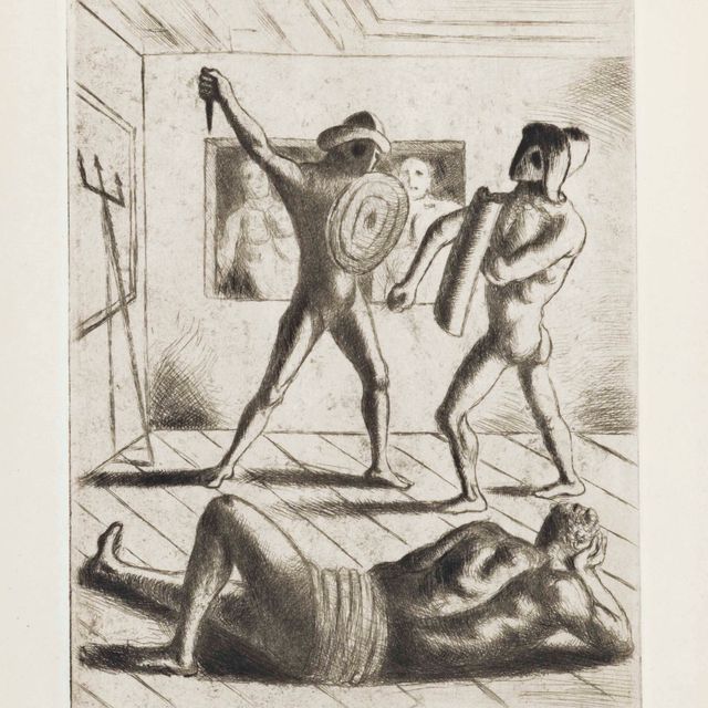 Giorgio de Chirico — Школа гладиаторов I, из книги Жана Кокто "Таинственный мир"