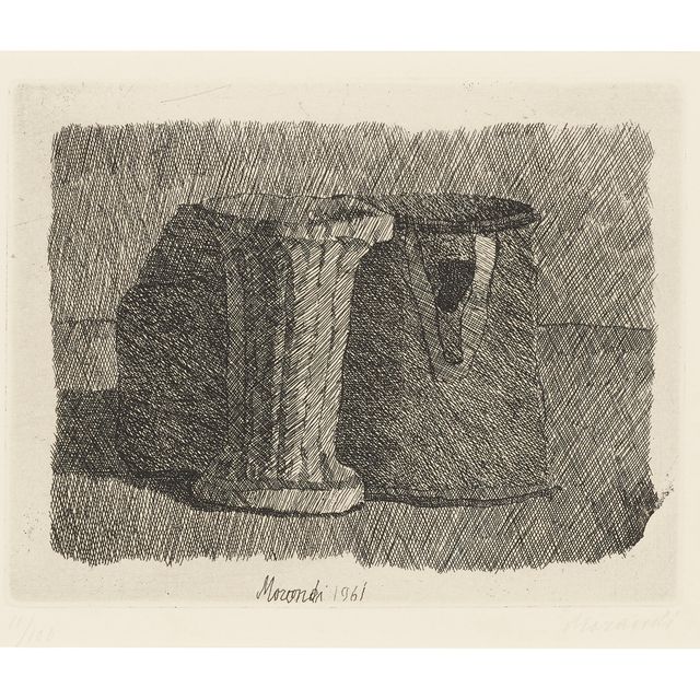 Giorgio Morandi — Живописная природа морты в тре оггетти
