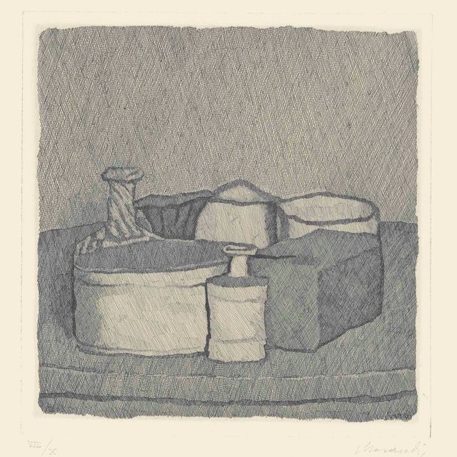 Giorgio Morandi — Природа морта в кватро оггетти и тре боттилье
