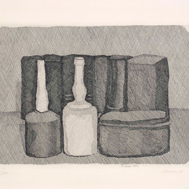 Giorgio Morandi — Природа смерти в новом Оггетти (Натюрморт с девятью предметами)