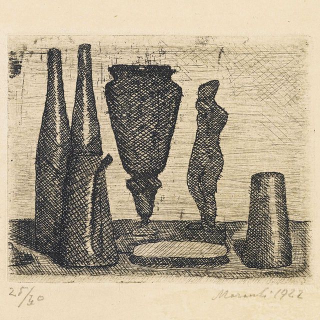 Giorgio Morandi — Мертвая природа в окружении статуй