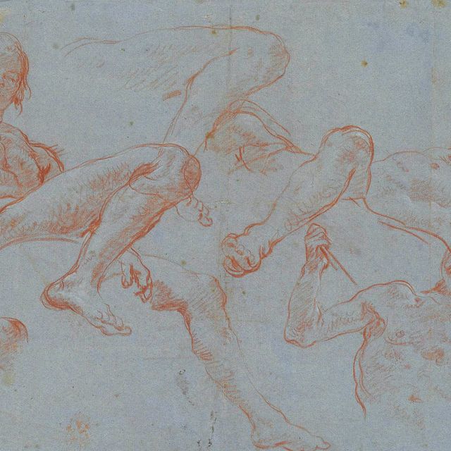 Giovanni Battista Tiepolo — Эскизы рисунков для фрескового потолка над лестницей Ноймана в резиденции Вюрцбурга: Марс и пленник