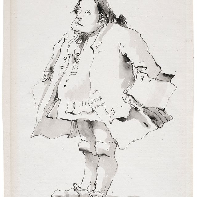 Giovanni Battista Tiepolo — Карикатура на мужчину, упирающего руки в бока