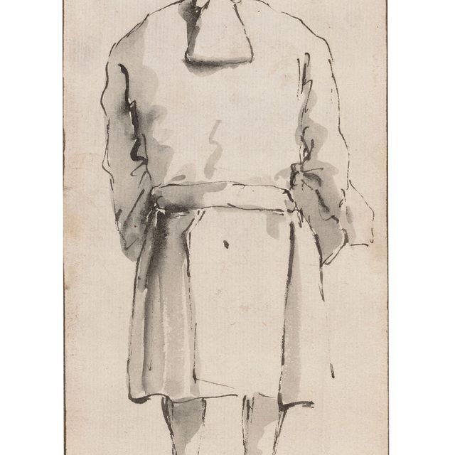 Giovanni Battista Tiepolo — Карикатура на человека, видимого сзади